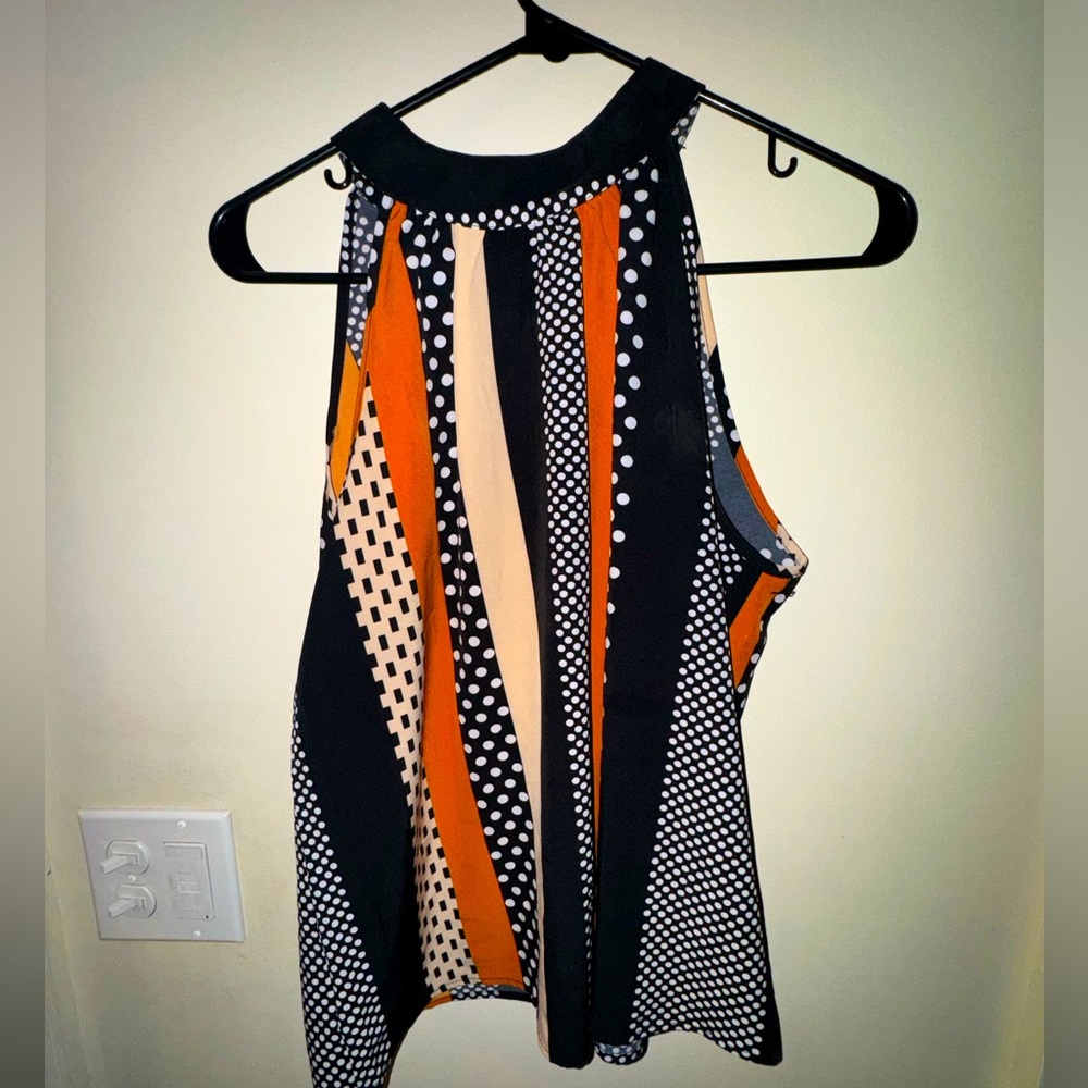 Multicolor Sleeveless Halterneck Blouse (L)